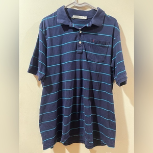 Criquet Organic Cotton Striped Polo Golf Shirt‎ XL